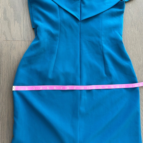 Sachin + Babi Bacall Ocean Blue Gown Off The Shoulder Maxi Dress Evening Size 6 - Picture 14 of 15